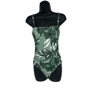 NEW Cupshe Floral Shirred Strappy Cutout One Piece Swimsuit Sz Small